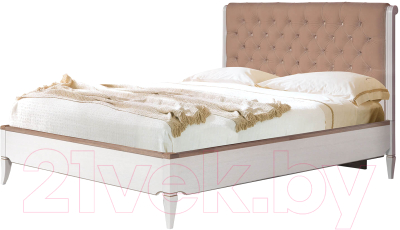 Двуспальная кровать Гомельдрев Тельма ГМ 6581-13 180x200 Дуб (Bravo-2-Milk/капри/натуральный дуб)