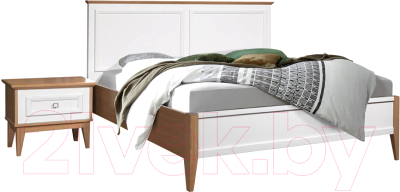Двуспальная кровать Гомельдрев Торино ГМ 8194 160x200 Дуб (белый/натуральный дуб)