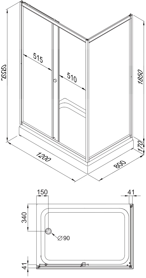 Душевой уголок Triton Фьюжн 120x80 А