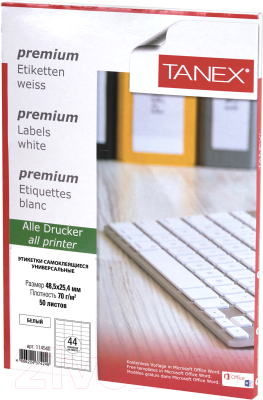 Набор этикеток Tanex 114540 (белый)