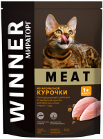 Сухой корм для кошек Winner Мираторг Meat для взрослых старше 1 года с ароматной курочкой /1010022538 (300г) - 