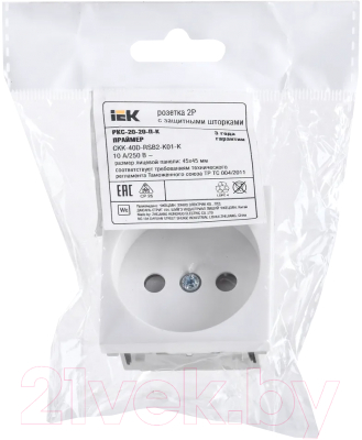 Розетка IEK Праймер CKK-40D-RSB2-K01-K (белый)