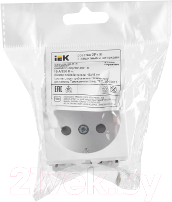 Розетка IEK Праймер CKK-40D-RSZB2-K01-K (белый)
