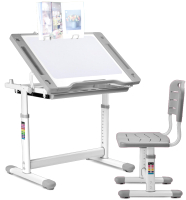 

Парта+стул Kinderzen, Arlekino с ящиком, накладкой на стол и подставкой для книг