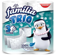 Туалетная бумага FAMILIA Trio трехслойная (4рул, белый) - 