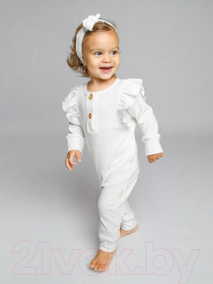 Комбинезон для малышей Amarobaby Fashion / AB-OD21-FS52/33-74 (молочный, р. 74)