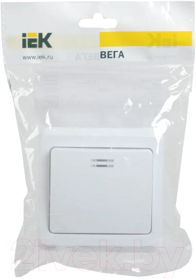 Изображение товара Выключатель IEK Вега EVV11-K01-10-DM (белый)