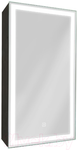 Шкаф с зеркалом для ванной Континент Mirror Box Black Led 35x65 L