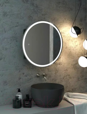 Шкаф с зеркалом для ванной Континент Torneo Black Led D 700 (с нейтральной подсветкой)