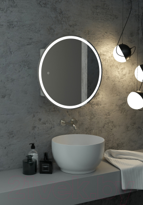Шкаф с зеркалом для ванной Континент Torneo White Led D 600 (с подсветкой)