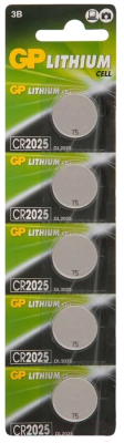 Комплект батареек GP Batteries Lithium CR2025 / GP CR2025-2C5 (5шт)