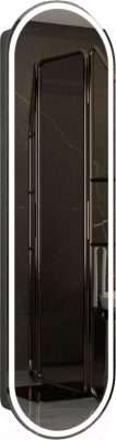 Шкаф с зеркалом для ванной Континент Elmage Black Led 45x160 (с бесконтактным сенсором)