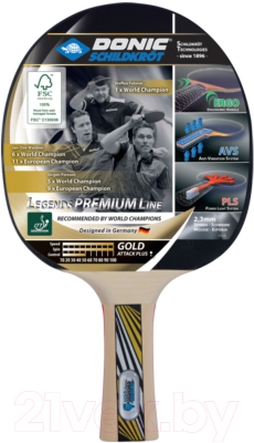 Ракетка для настольного тенниса Donic Schildkrot Legends / 754431 (золото)