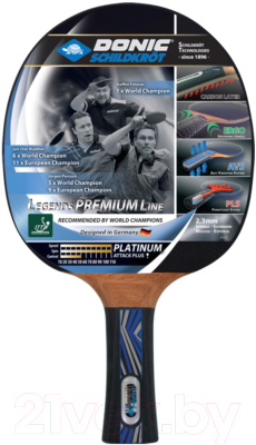 Изображение товара Ракетка для настольного тенниса Donic Schildkrot Legends / 754432 (платина)