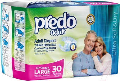 Подгузники для взрослых Predo Adult L (30шт)