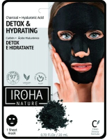 Маска для лица тканевая Iroha Nature Nature Charcoal + Hyaluronic Acid Detox & Hydrating (23мл) - 