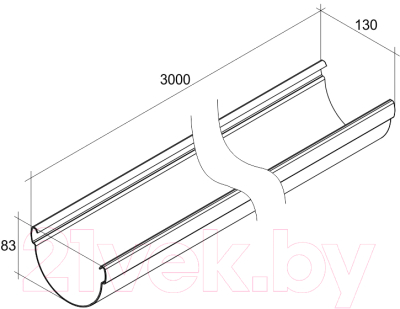 Изображение товара Желоб Grand Line Дизайн 135 ПВХ RAL 3005 (3м, бордовый)