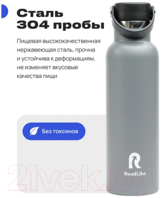 Термос для напитков RoadLike Flask / 368231 (600мл, серый)
