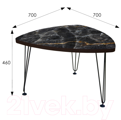 Журнальный столик Мебелик Оникс 1 (венге/Luminar 160)