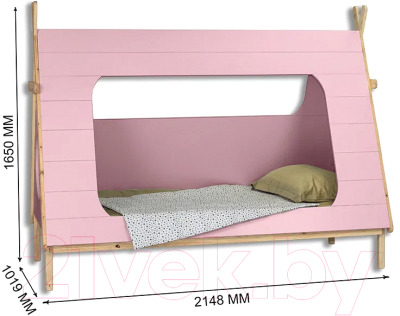 Стилизованная кровать детская Millwood 3100 Tipi (серебряная роза)
