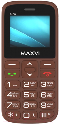 Мобильный телефон Maxvi B100 (коричневый+ЗУ)