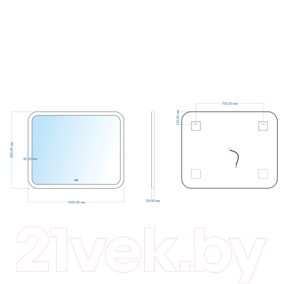 Зеркало Mixline Стив-2 548629 (с подсветкой)