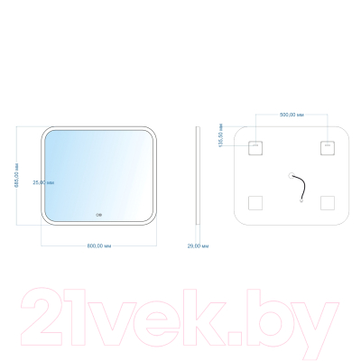 Зеркало Mixline Стив-2 542566 (с подсветкой)