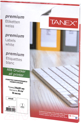 Набор этикеток Tanex 114527 (белый)