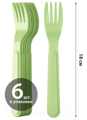 Изображение товара Набор столовых вилок Idi Land 221128820/04 (6шт, салатовый)