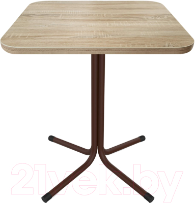 Обеденный стол Sheffilton SHT-TU7-1/60/60 ЛДСП (коричневый муар цинк/черный/дуб сонома)