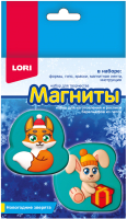 

Набор для творчества Lori, Магниты из гипса Новогодние зверята / Пз/Г-023