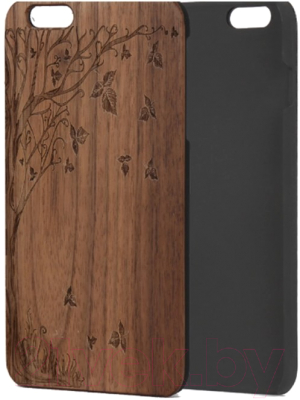 Чехол-накладка Case Wood для iPhone SE 2020/2022 (грецкий орех/осень)