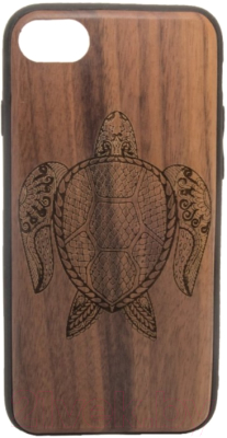 Чехол-накладка Case Wood для iPhone SE 2020/2022 (грецкий орех/черепаха)