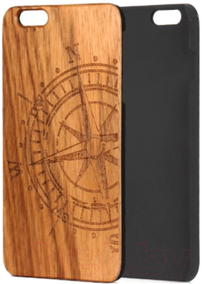 Чехол-накладка Case Wood для iPhone SE 2020/2022 (зебрано/компас)