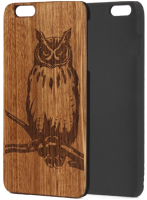 Чехол-накладка Case Wood для iPhone SE 2020/2022 (зебрано/филин) - 