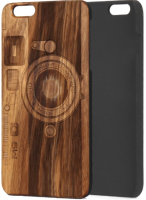 Чехол-накладка Case Wood для iPhone SE 2020/2022 (зебрано/фотоаппарат) - 