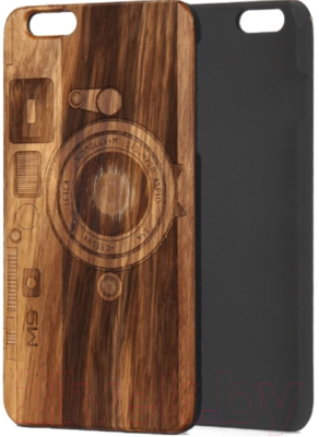 Чехол-накладка Case Wood для iPhone SE 2020/2022 (зебрано/фотоаппарат)