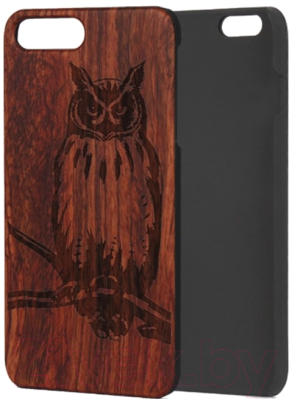 Чехол-накладка Case Wood для iPhone SE 2020/2022 (палисандр/филин)