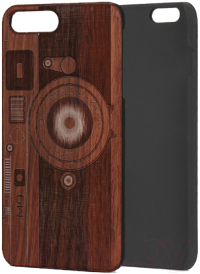 Чехол-накладка Case Wood для iPhone SE 2020/2022 (палисандр/фотоаппарат)