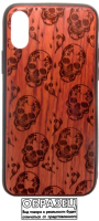 Чехол-накладка Case Wood для iPhone SE 2020/2022 (палисандр/черепа) - 