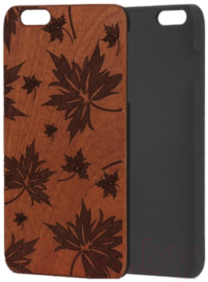 Чехол-накладка Case Wood для iPhone SE 2020/2022 (сапеле/листья)