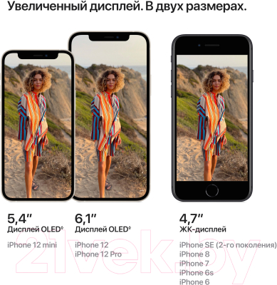 Смартфон Apple iPhone 12 mini 128GB / 2BMGE33 восстановленный Breezy Грейд B (черный)