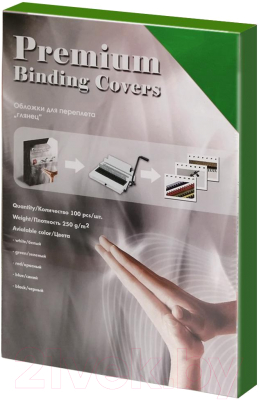 Обложки для переплета Office Kit А3 250г/м2 глянец / GGA300250 (100шт, зеленый)
