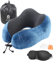 Подушка на шею RoadLike Travel Kit Velvet / 400736 (голубой) - 