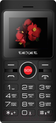 Мобильный телефон Texet TM-106 (черный/красный)