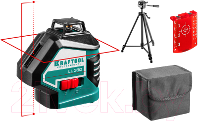 Лазерный нивелир Kraftool LL360-3 / 34645-3 (со штативом)
