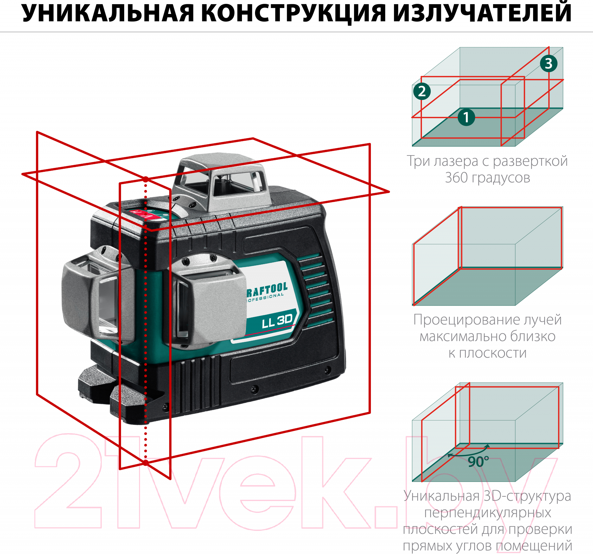 Лазерный нивелир Kraftool LL-3D / 34640_z01