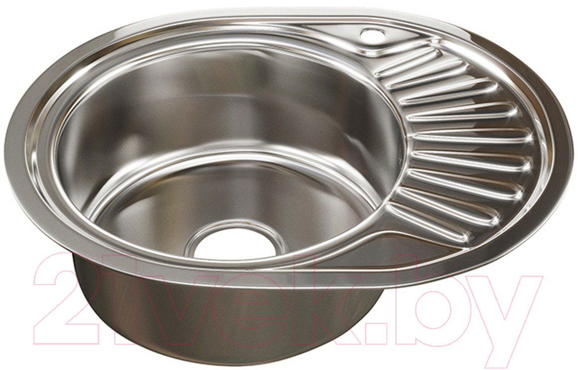 Мойка кухонная Mixline Овал L 533711 (с сифоном)