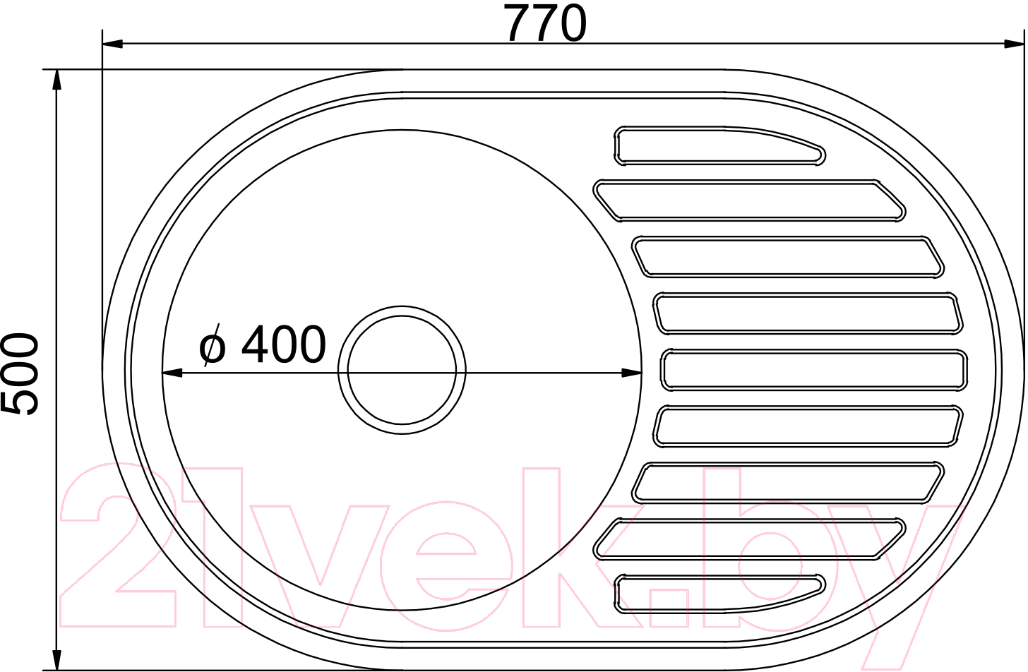 Мойка кухонная Mixline Овал R 532305