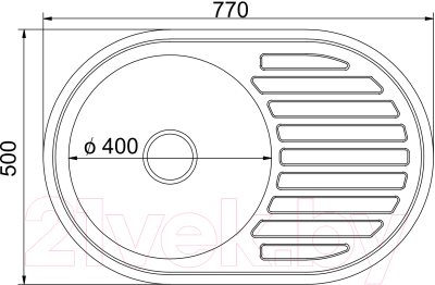 Мойка кухонная Mixline Овал R 532305 (с сифоном)